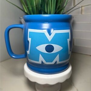 Disney Store Monsters University blue LARGE w/  "M" logo Mike’s eye ceramic mug